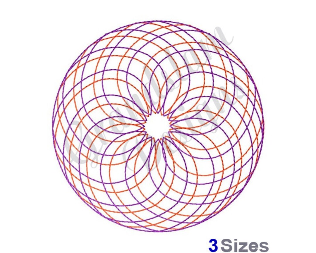 Retro Spirograph Quilt Redwork Machine Embroidery Design, Embroidery ...