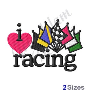 I Love Racing/Flags - Machine Embroidery Design