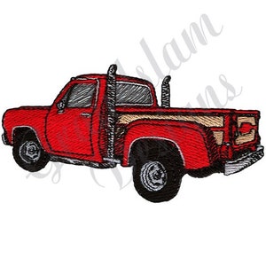 Lil Red Express Pick Up Truck - Machine Embroidery Design