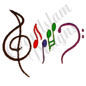 Abstract Music Logo - Machine Embroidery Design, Embroidery Designs, Embroidery, Embroidery Patterns, Embroidery Files, Instant Download
