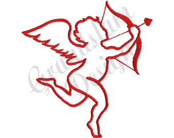Contorno de Cupido - Diseño de bordado a máquina, diseños de bordado, bordado a máquina, patrones de bordado, archivos de bordado, descarga instantánea