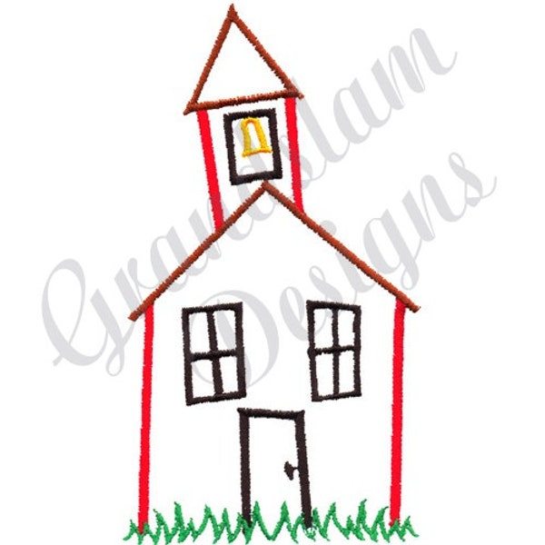 School House Outline - Machine Embroidery Design