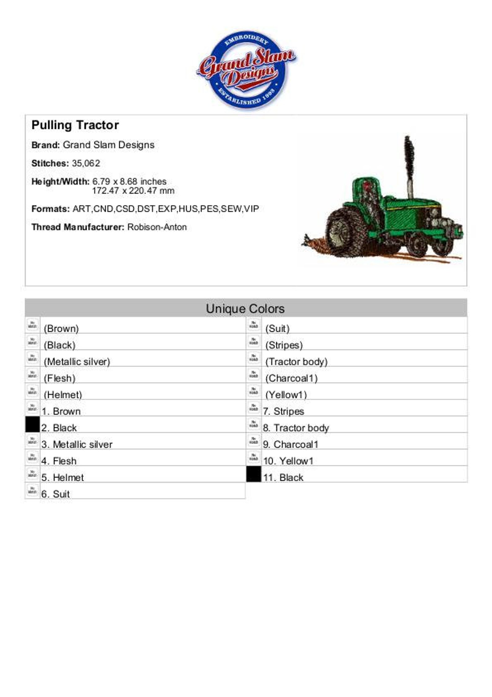 Tractor Pull Racing Machine Embroidery Design Etsy