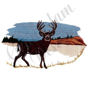 Deer Hunting Scene - Machine Embroidery Design