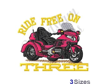 Diseño de bordado a máquina de motocicleta Goldwing Trike
