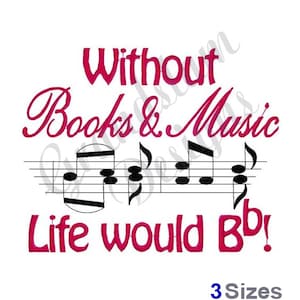 Livros e Música - Design de Bordado à Máquina, Desenhos de Bordado, Bordado à Máquina, Padrões de Bordado, Arquivos de Bordado, Download Instantâneo