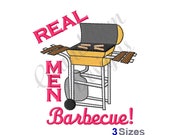 Real Men Barbecue Grill - Machine Embroidery Design