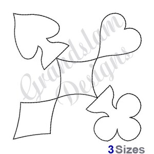 Card Suits Quilt -Machine Embroidery Design, Embroidery Designs, Machine Embroidery, Embroidery Patterns, Embroidery Files, Instant Download