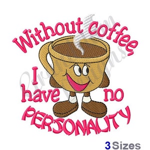 Coffee Cup Cartoon - Machine Embroidery Design