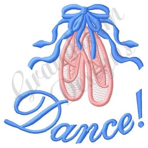 Dance Ballet Slippers - Machine Embroidery Design