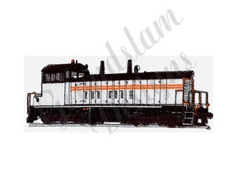 Locomotive Train Engine - Machine Embroidery Design