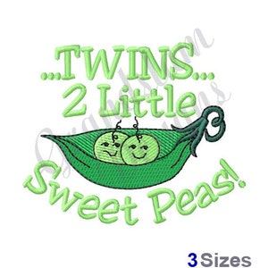 Twin Sweet Peas - Machine Embroidery Design