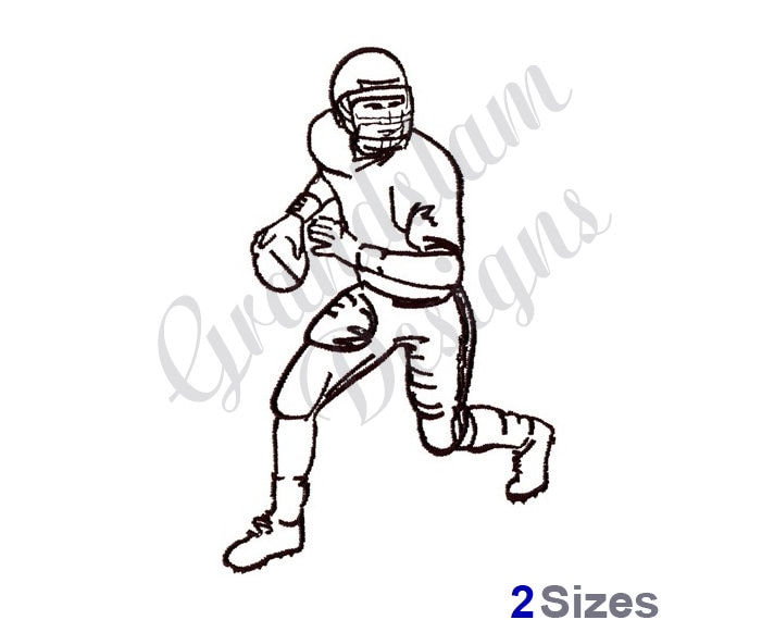 Football Player Outline - Machine Embroidery Design