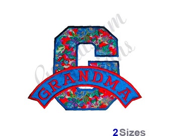 Aplique de abuela - Diseño de bordado a máquina