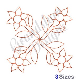 Blumen Kontur - Stickmaschine, Stickmuster, Maschinenstickerei, Stickmuster, Stickdateien, Instant Download