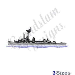 Destroyer Ship - Machine Embroidery Design