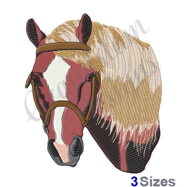 Haflinger Horse Head  - Machine Embroidery Design