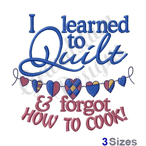 Learn To Quilt - Machine Embroidery Design, Embroidery Designs, Machine Embroidery, Embroidery Patterns, Embroidery Files, Instant Download