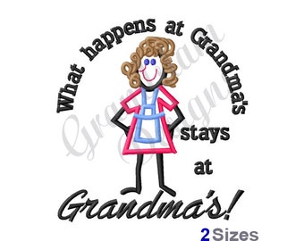 Grandma Stick Figure - Machine Embroidery Design