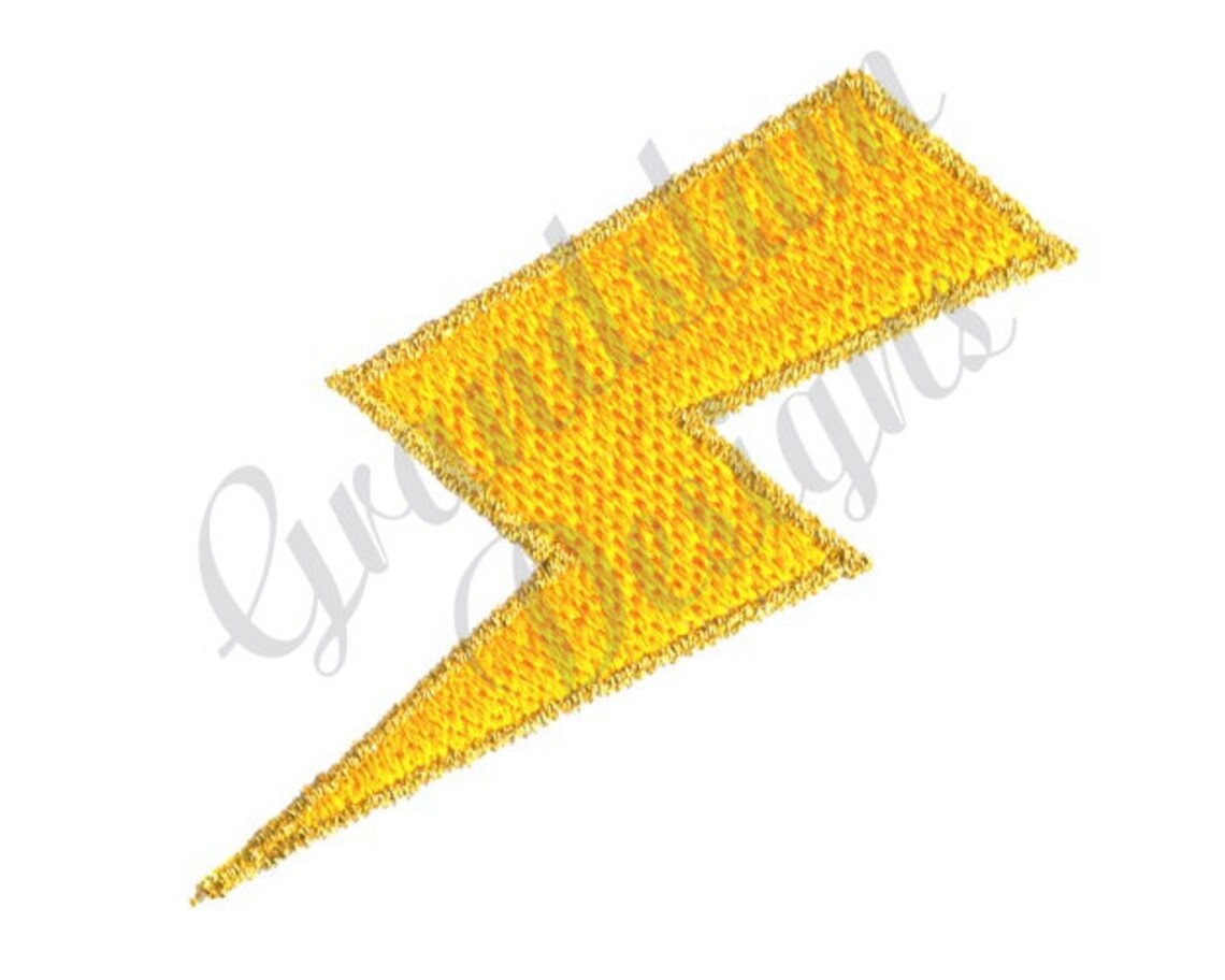 Lightning Bolt Machine Embroidery Design Etsy