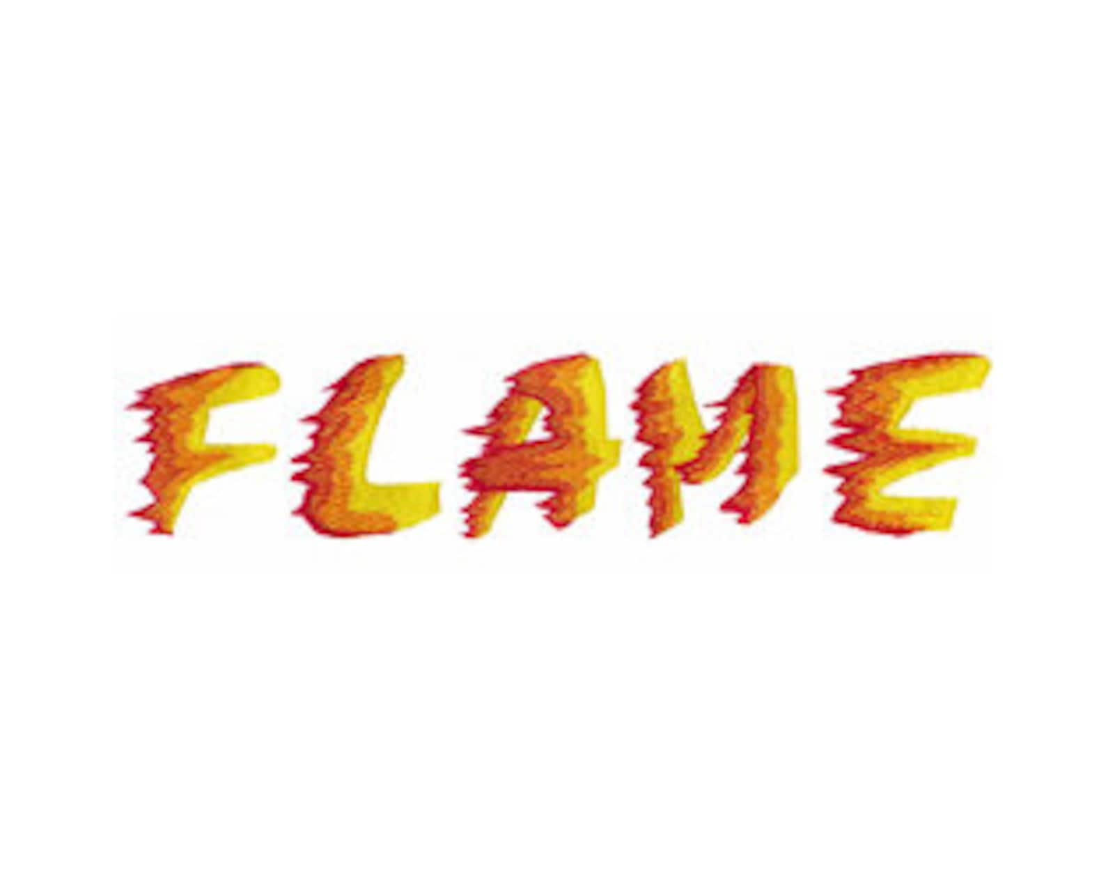 Flame Font Machine Embroidery Font Etsy