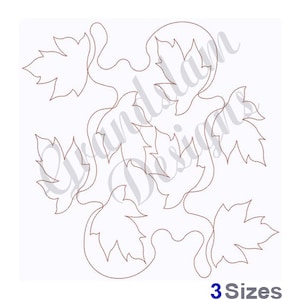 Leaves Quilt Block - Machine Embroidery Design, Embroidery Designs, Embroidery, Embroidery Patterns, Embroidery Files, Instant Download