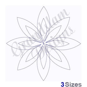 Blumen Konturen Quiltblock - Maschinenstickerei, Stickmuster, Stickmuster, Dateien, Instant Download