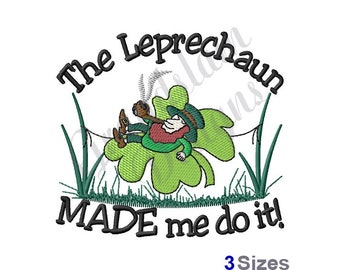Leprechaun Embroidery Design – St. Patrick's Day (Instant Download)