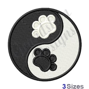 Patas de perro Yin Yang - Diseño de bordado a máquina