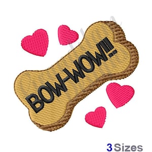 Bow-Wow Dog Bone Hearts - Machine Embroidery Design