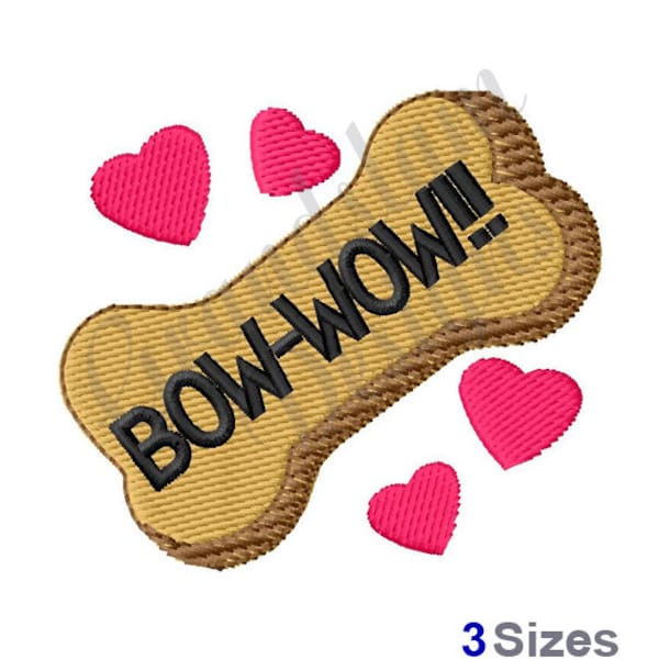Bow-Wow Dog Bone Hearts - Machine Embroidery Design