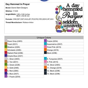 A Day Hemmed In Prayer - Machine Embroidery Design image 2