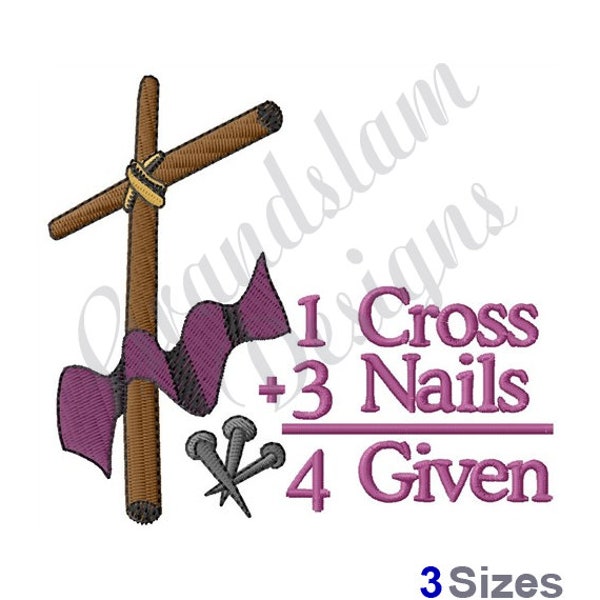 1 Cross 3 Nails 4 Given - Machine Embroidery Design