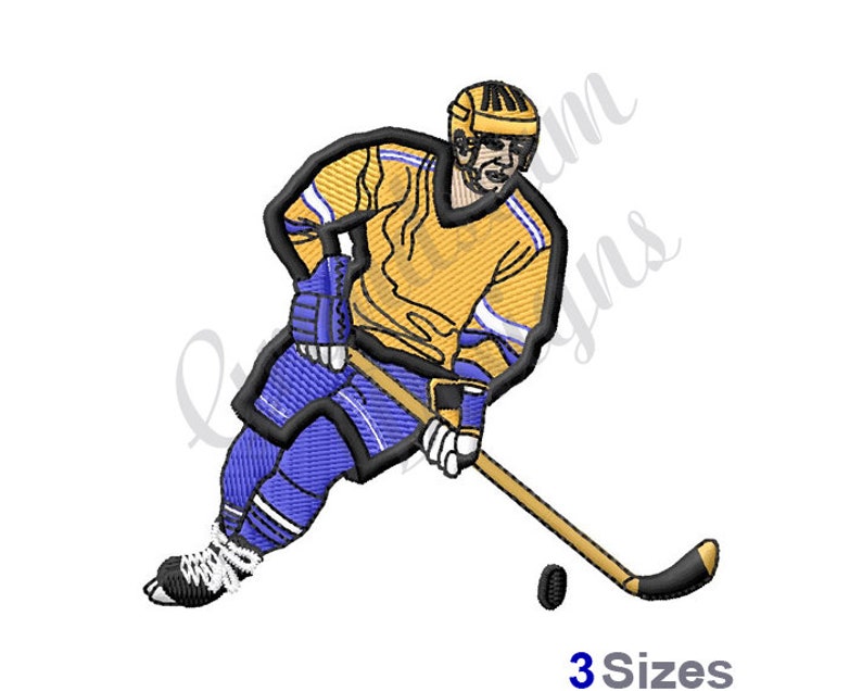 Hockey Player Machine Embroidery Design Embroidery Designs Etsy Canada