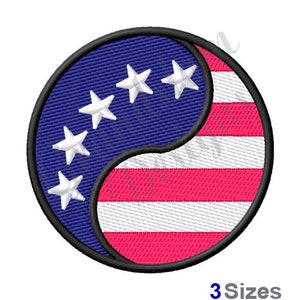 Yin & Yang USA Flag  - Machine Embroidery Design