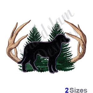 Antlers And Dog - Machine Embroidery Design, Embroidery Designs, Machine Embroidery, Embroidery Patterns, Embroidery Files, Instant Download