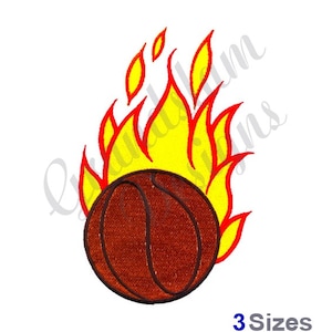 Basketball With Flames - Machine Embroidery Design, Embroidery Designs, Embroidery, Embroidery Patterns, Embroidery Files, Instant Download