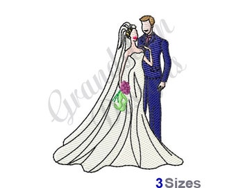 Bride & Groom Wedding - Machine Embroidery Design