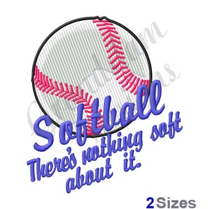 Diseño de bordado a máquina de softbol Nothing Soft (descarga instantánea)