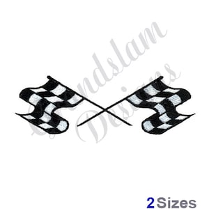 Crossed Racing Flags - Machine Embroidery Design