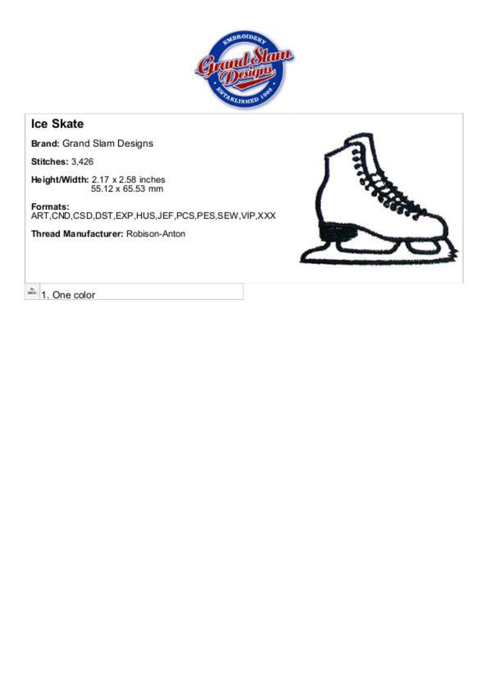 Ice Skate Machine Embroidery Design Embroidery Designs Etsy