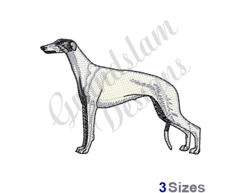 Greyhound dog machine embroidery design  etsy