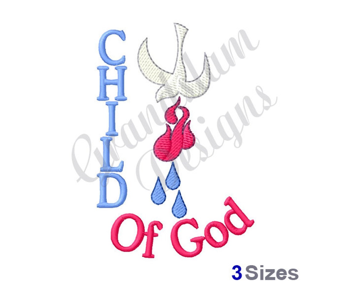 Baptism Child of God Dove Machine Embroidery Design Etsy