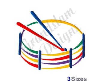 Snare Drum Outline  - Machine Embroidery Design