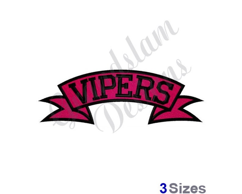Vipers Banner - Machine Embroidery Design, Embroidery Designs, Machine ...