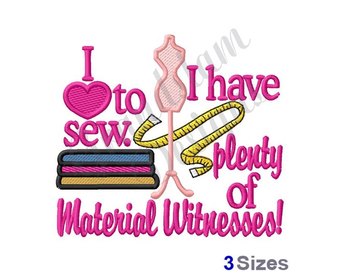 I Love to Sew Machine Embroidery Design Etsy