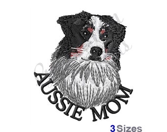 Aussie Dog Mom - Machine Embroidery Design