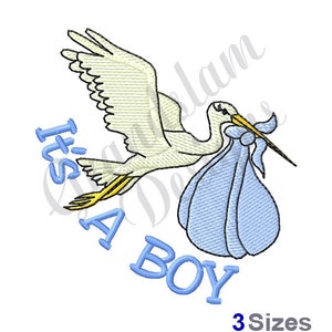 Its A Boy Stork Baby - Machine Embroidery Design