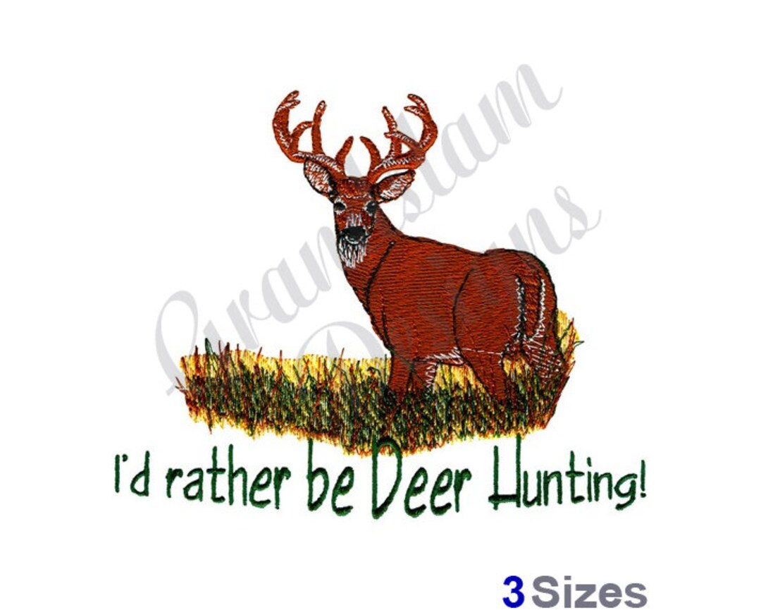 Deer Hunting Machine Embroidery Design Etsy