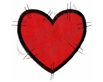 Patchwork Heart Applique - Machine Embroidery Design